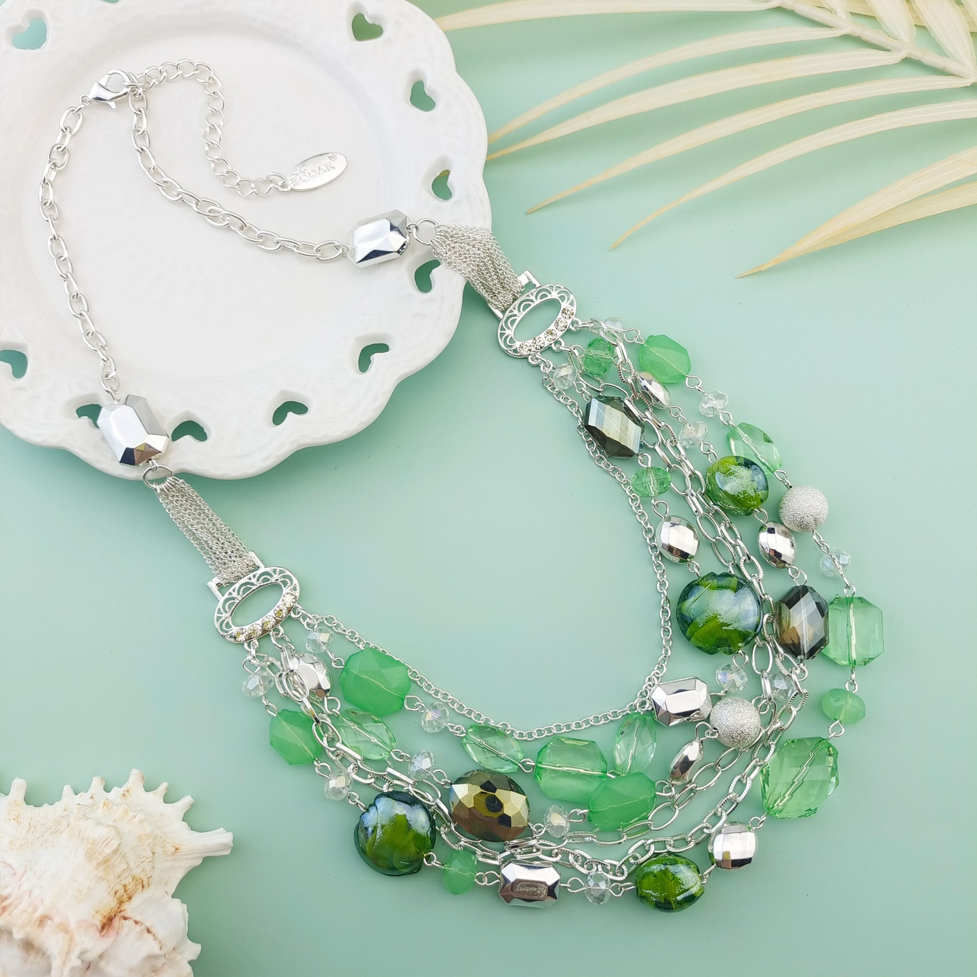 Wholesale Multi-layer Glass Bead Acrylic Necklace